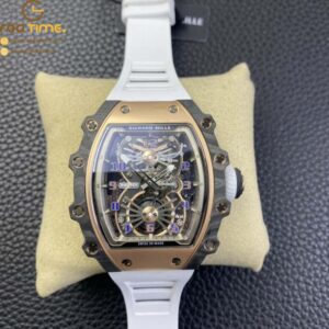 RM21-01 RG Tourbillon RMF Best Edition Skeleton Dial on White Rubber Strap