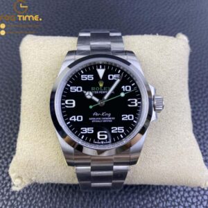 AirKing 126900 40mm SS JVSF 1:1 Best Edition 904L Steel Smooth Bezel Black Dial on SS Oyster Bracelet A3230