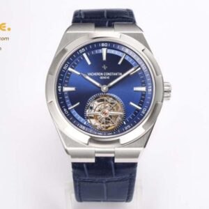 Overseas Tourbillon Ref 6000V SS BBRF 1:1 Best Edition Blue Dial on Blue Leather Strap Tourb