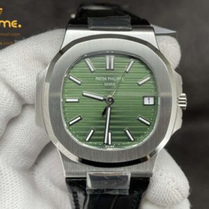 Nautilus 5711/1A 3KF 1:1 Best Edition Green Textured Dial on Black Leather Strap A324 Super Clone
