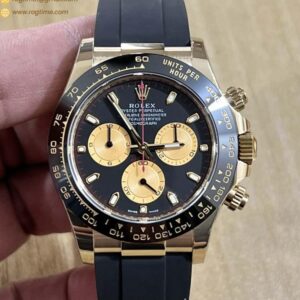 Daytona 116518 BTF 1:1 Best Edition Paul Newman Black/YG Dial on Oysterflex Rubber Strap SA4130