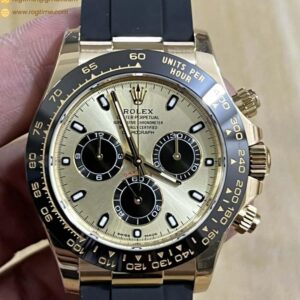 Daytona 116518 BTF 1:1 Best Edition YG/Black Dial on Oysterflex Rubber Strap SA4130