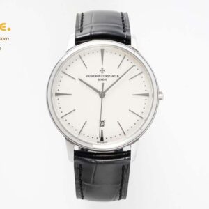 Patrimony Date SS PPF 1:1 Best Edition White Dial on Black Leather Strap MIYOTA 9015