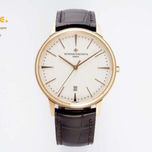 Patrimony Date RG PPF 1:1 Best Edition White Dial on Brown Leather Strap MIYOTA 9015