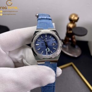 Lady Overseas 1205V RXW Best Edition Blue Dial Diamonds Bezel on Blue Leather Strap Swiss Quartz