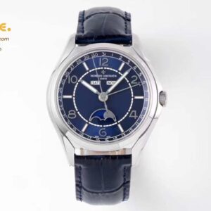 Fiftysix Complete Calendar SS 40mm ZF 1:1 Best Edition Blue Dial on Blue Leather Strap A2460