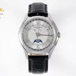 Fiftysix Complete Calendar SS 40mm ZF 1:1 Best Edition Grey Dial on Blue Leather Strap A2460