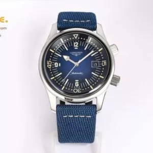 Longines Legend Diver SS OSF 1:1 Best Edition Blue Dial on Nylon Claded Leather Strap A2824
