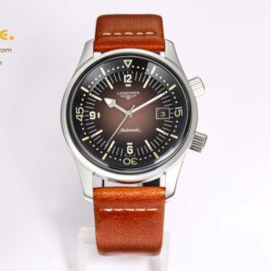 Longines Legend Diver SS OSF 1:1 Best Edition Brown Dial on Leather Strap A2824