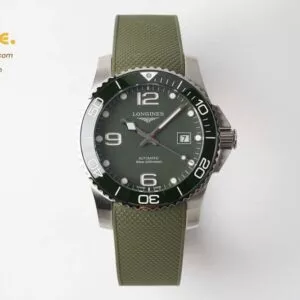 Conquest Real Ceramic Bezel SS ZF 1:1 Best Edition Green dial On Green Rubber Strap A2824