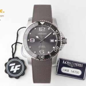 Conquest SS Gray Ceramic Bezel SS ZF 1:1 Best Edition Gray Dial on Brown Rubber Strap A2824