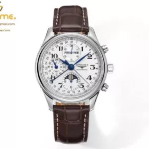 Master Collection Moonphase Chrono GLF SS White Dial Leather Strap 7751
