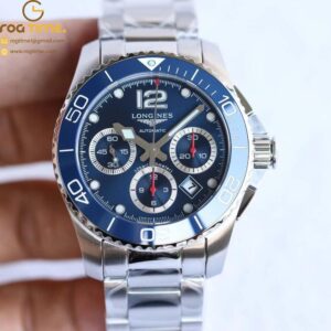 Conquest L3.840.4.56.6 Real Ceramic Bezel SS ZF 1:1 Best Edition Blue dial On SS Bracelet A7750