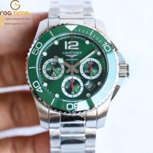 Conquest L3.840.4.56.6 Real Ceramic Bezel SS ZF 1:1 Best Edition Green dial On SS Bracelet A7750