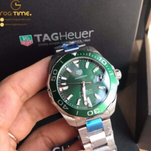 Original Factory Tag Heuer - Aquaracer Caliber 5 SS/SS Green Textured SW200