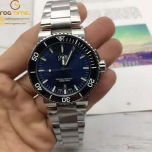 Original Factory ORIS Aquis Blue/Black Rubber Swiss Movement SS Bracelet