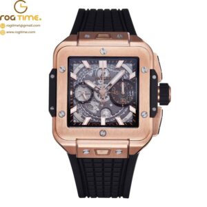 Square Bang Unico 42mm RG BBF 1:1 Best Edition Skeleton Dial on Black Rubber Strap A1280