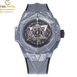 Big Bang Sang Bleu II 45mm Gray Ceramic BBF 1:1 Best Edition Skeleton Dial on Gray Rubber Strap A1240