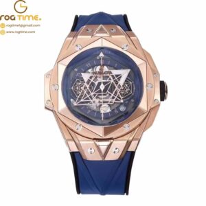 Big Bang Sang Bleu II Chrono RG BBF Best Edition Blue Dial on Blue Rubber Strap HUB1240