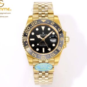 GMT Master II 126718 YG Clean 1:1 Best Edition Black Dial on Jubilee Bracelet DD3285