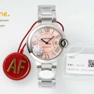 Ballon Bleu 33mm SS AF 1:1 Best Edition Pink Textured Dial on SS Bracelet A1853 Super Clone