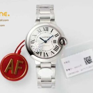 Ballon Bleu 33mm SS AF 1:1 Best Edition White Textured Dial on SS Bracelet A1853 Super Clone