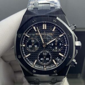 Royal Oak Chrono 26240 Black Ceramic APSF 1:1 Best Edition on Ceramic Bracelet SA4401 Super Clone V2 (Free Sprung)