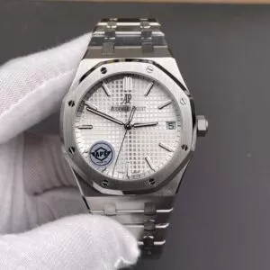 Royal Oak 41mm 15500 SS/SS White/Stk APSF SA4302 Super Clone (Free Sprung)