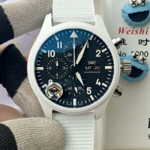 Pilot Chrono IW389105 Lake Tahoe 44.5mm White Cer/RU Black Dial APSF DD69385 Super Clone