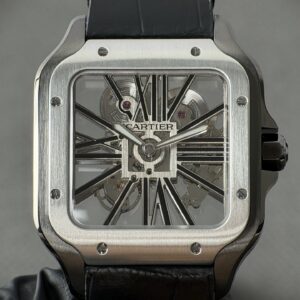 Santos De Cartier 40mm PVD/LE Black Skeleton Dial RICHF V2 9611MC Super Clone